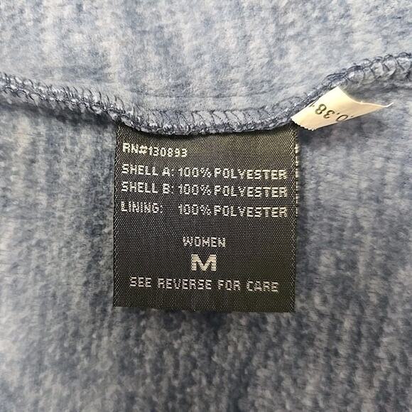 New Balance Womens Fleece Quilted Jacket Sz M Blue/Gray Full Zip Activewear - Picture 9 of 10